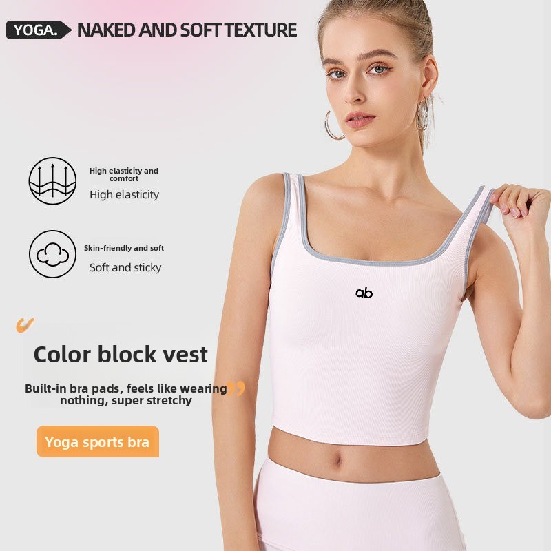 Suspender Tank Top - Dames Zomer Geribbelde Yoga Tanktop Met